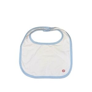 Gucci Baby White‎ Blue Trim Cotton Bib 9-12 Months
